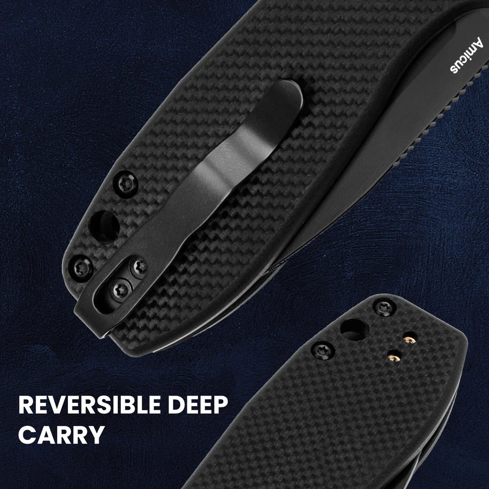 KIZER Amicus 9CR18MOV Blade G10 & Button Lock 2.9"