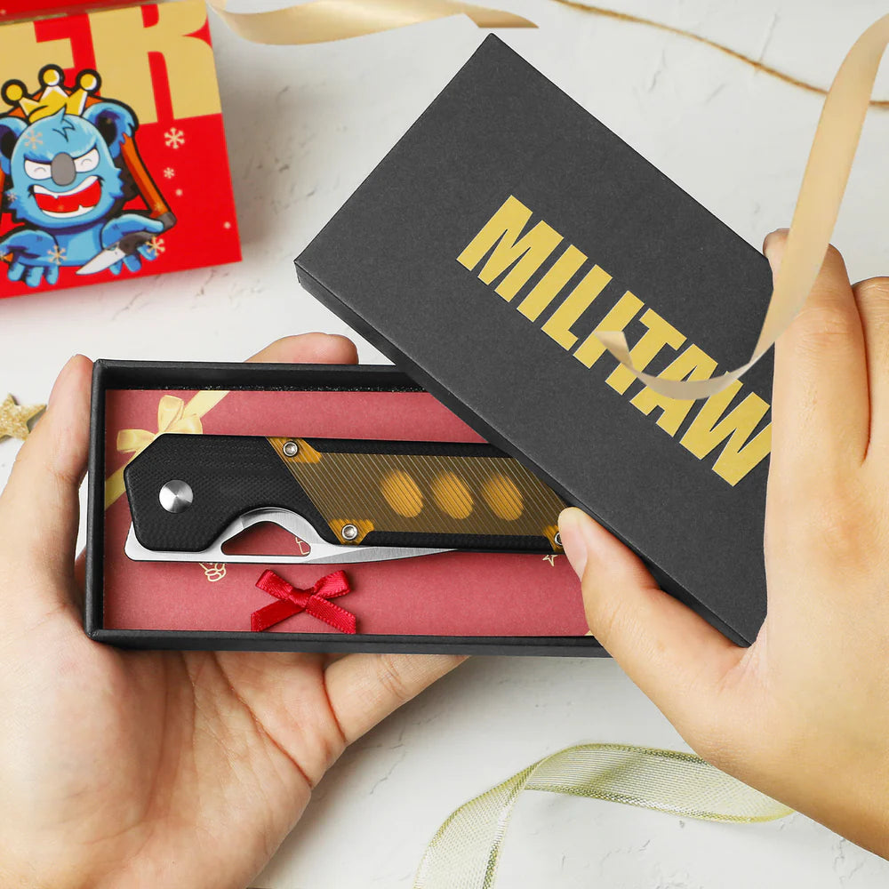 KIZER Militaw 154cm Blade Black G10 Pei/Steel Liner 3.36"