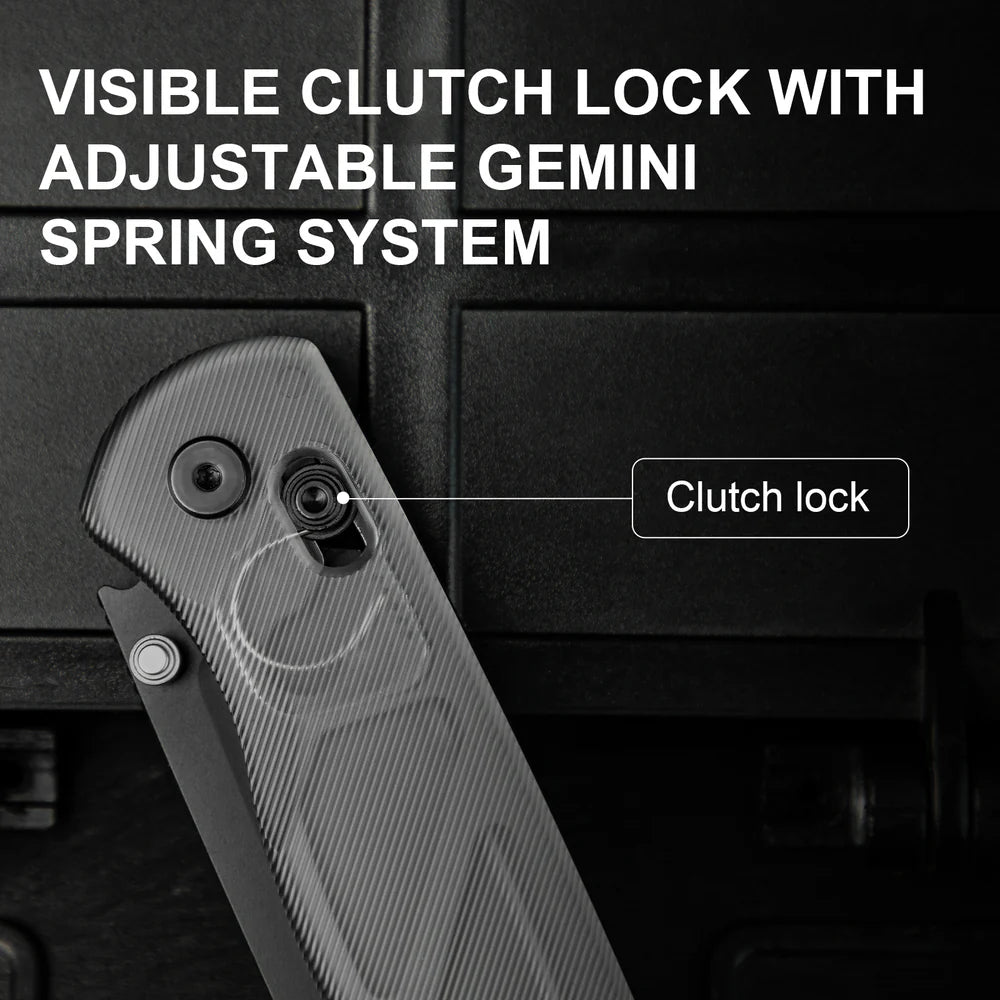 KIZER Drop Bear Nitro-V Blade Acrylic Handle Clutch Lock 2.97"