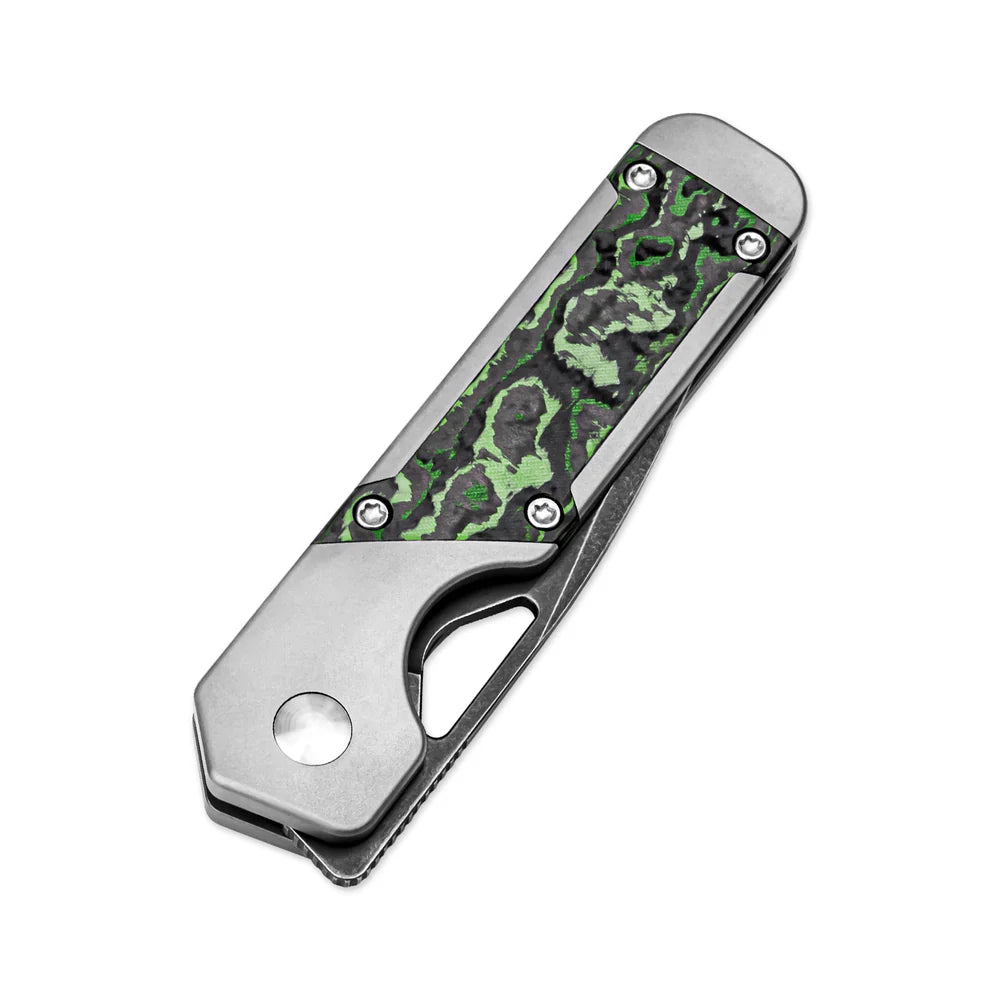 KIZER Mini Militaw S45VN Blade Titanium/Jungle Wear Handle 2.81"