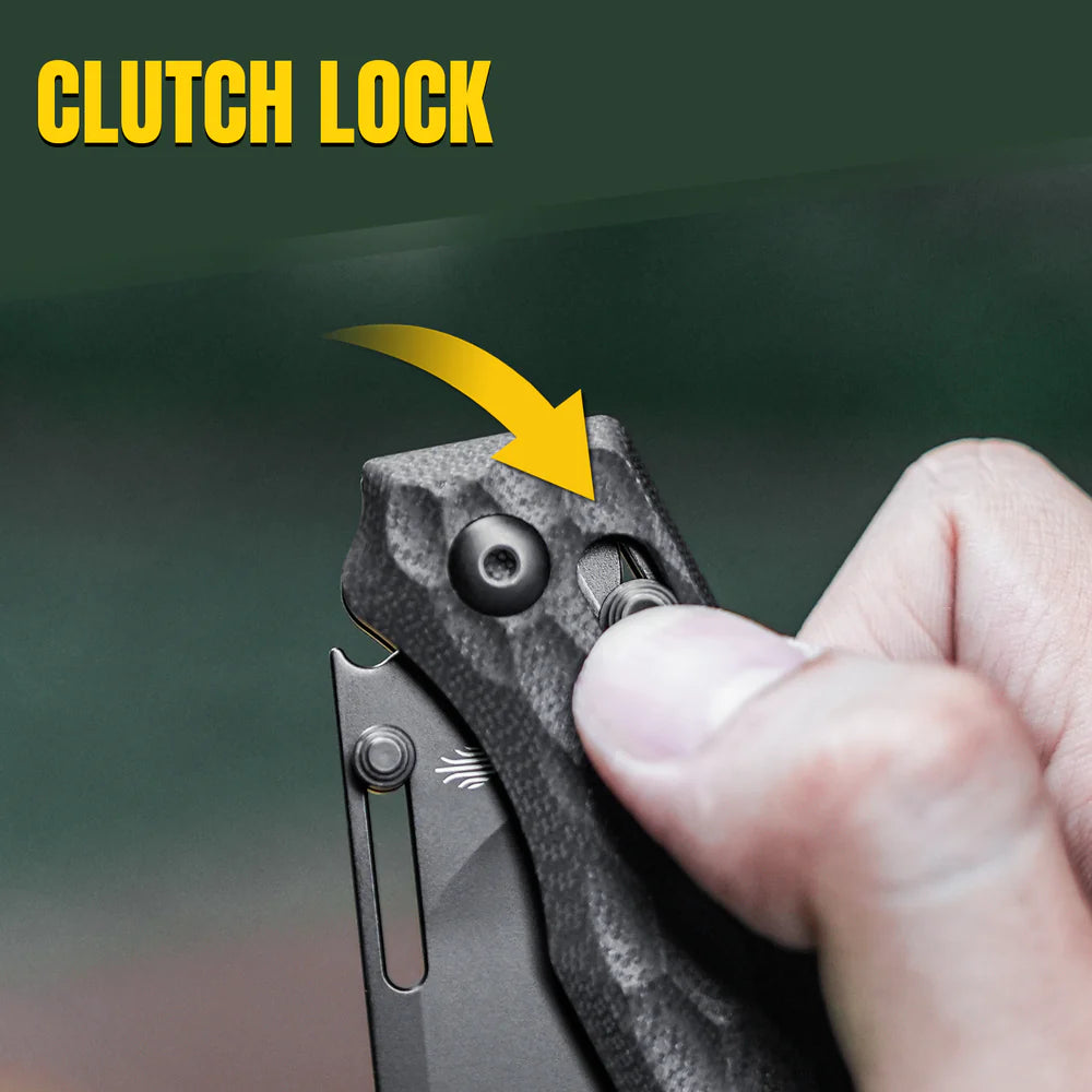 KIZER Task Black Blade Black G10 & Clutch Lock 3.04"