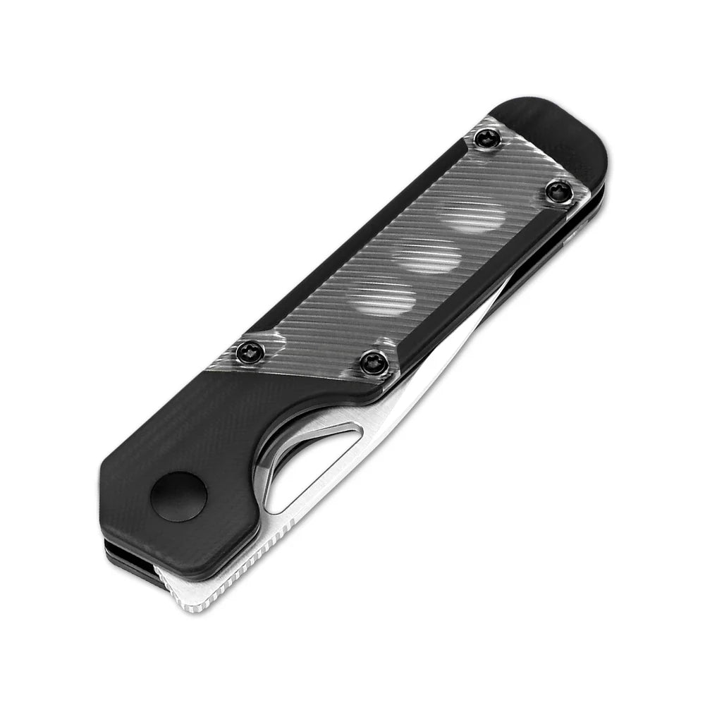 KIZER Militaw Nitro-V Blade Black G10 Acrylic/Steel Liner 2.81"