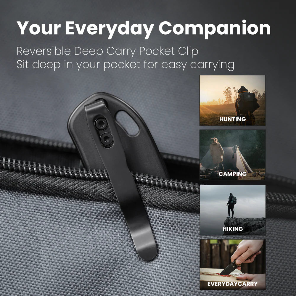 KIZER Drop Bear 154cm Blade Aluminum BK & Steel Liner 2.97"