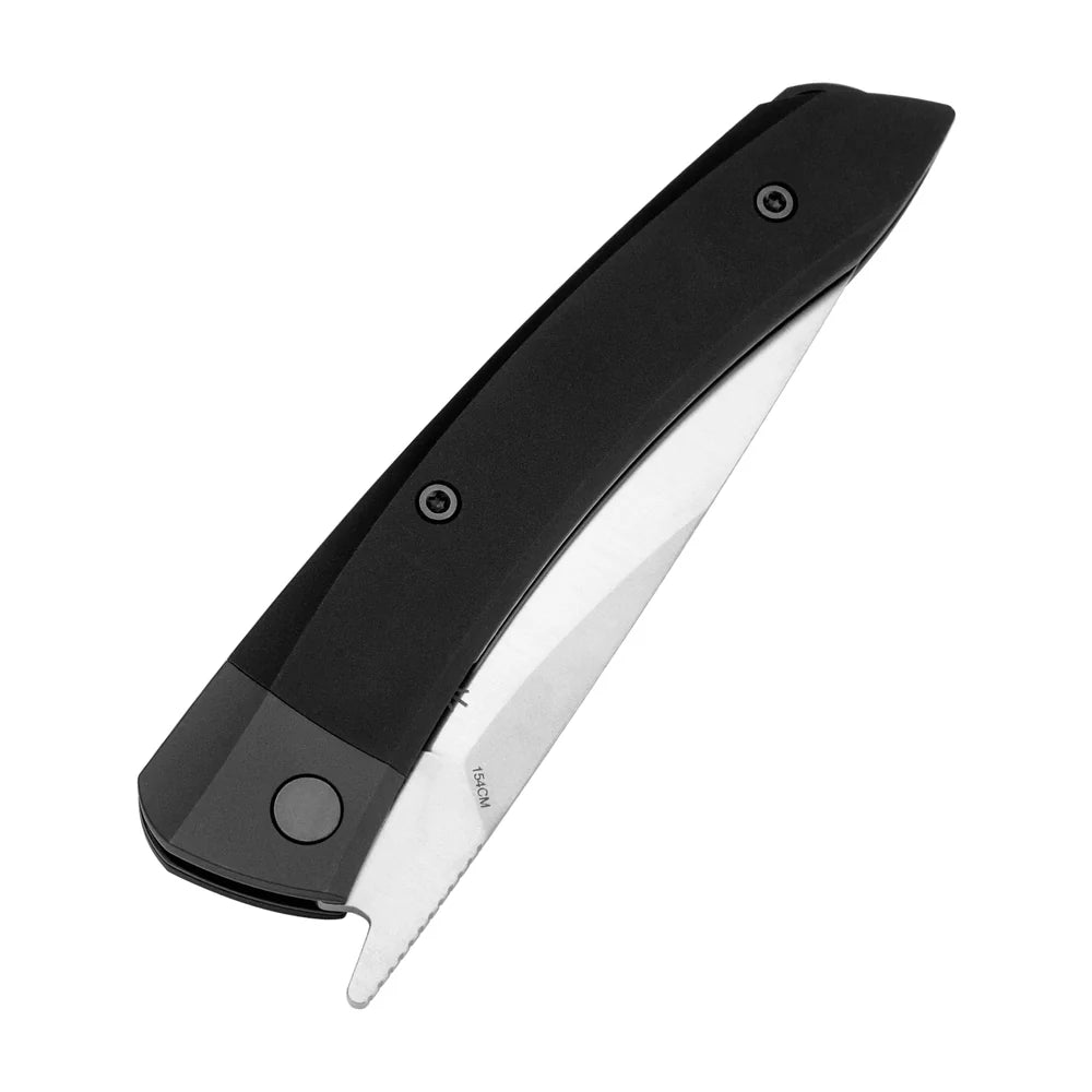 KIZER Momo 154cm Blade Aluminum BK/GY & Steel Liner 4.1"