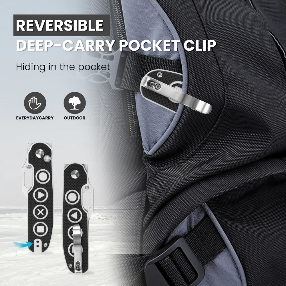 KIZER Cormorant S35VN Blade Black/White G10 & Button Lock 3.17"