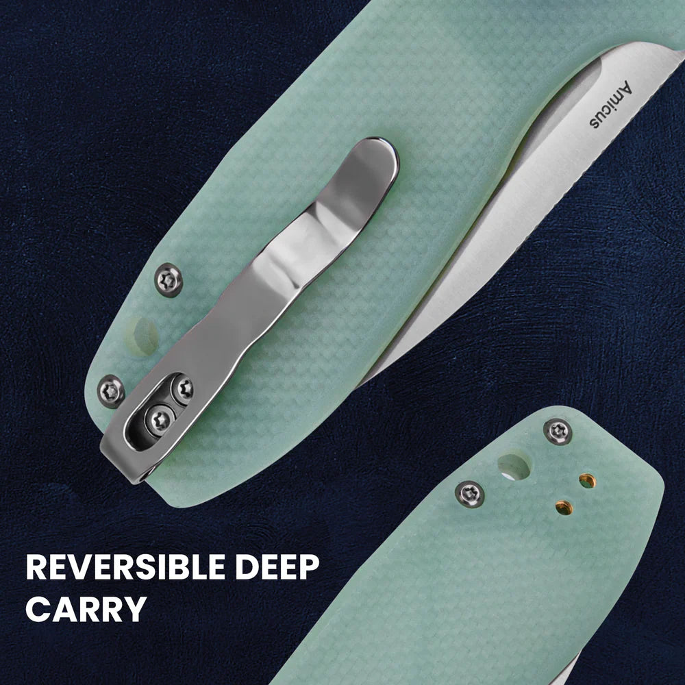 KIZER Amicus 9CR18MOV Blade G10 & Button Lock 2.9"