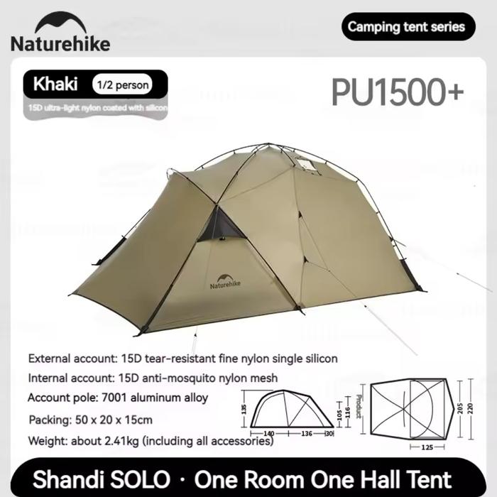 Naturehike Massif Solo Tent Moon Rack Sand