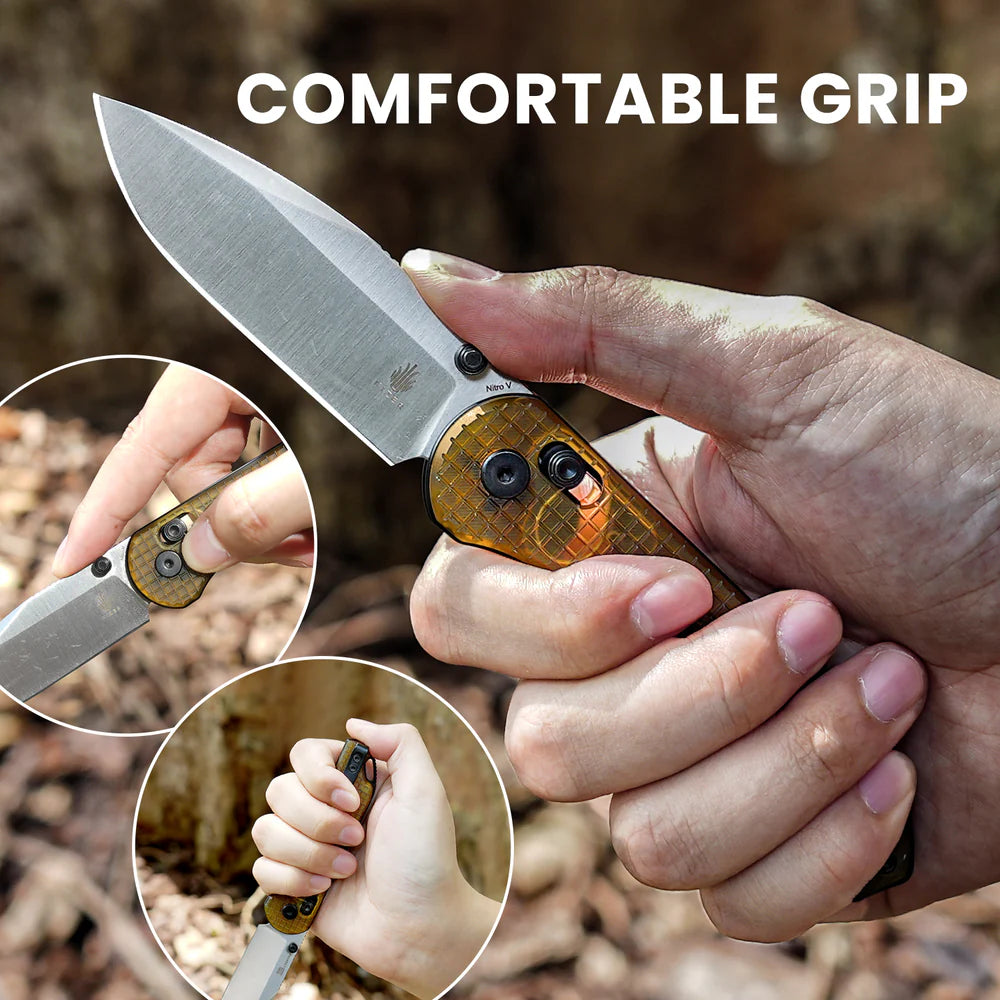 KIZER Assassin NItro-V Blade Satin Pei & Clutch Lock 2.99"