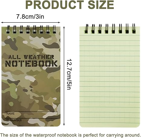GL Extra Camouflage Weatherproof Notebook 3x5"