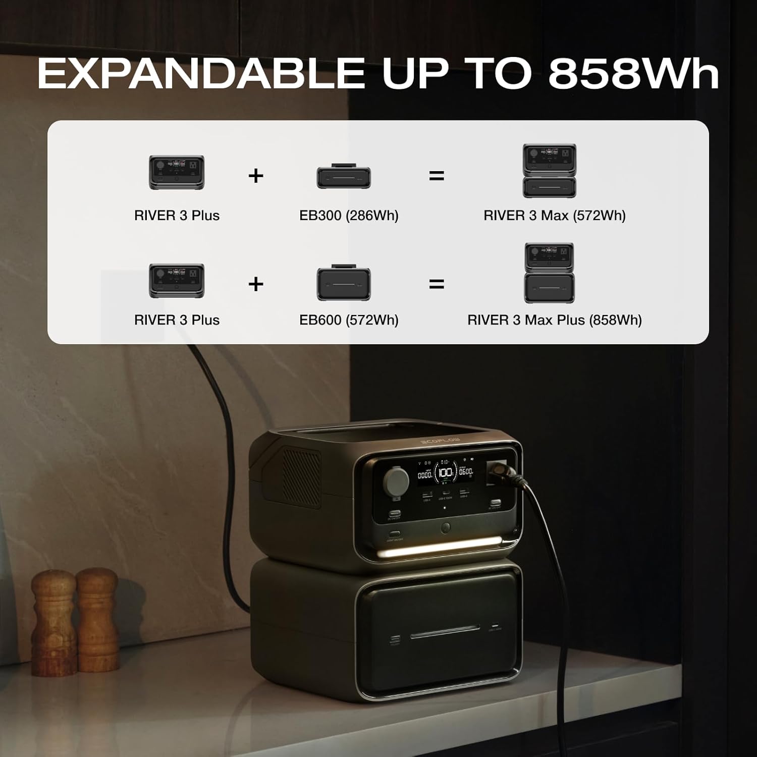 Ecoflow River 3 Plus Portable PowerStation Extra Battery EB600