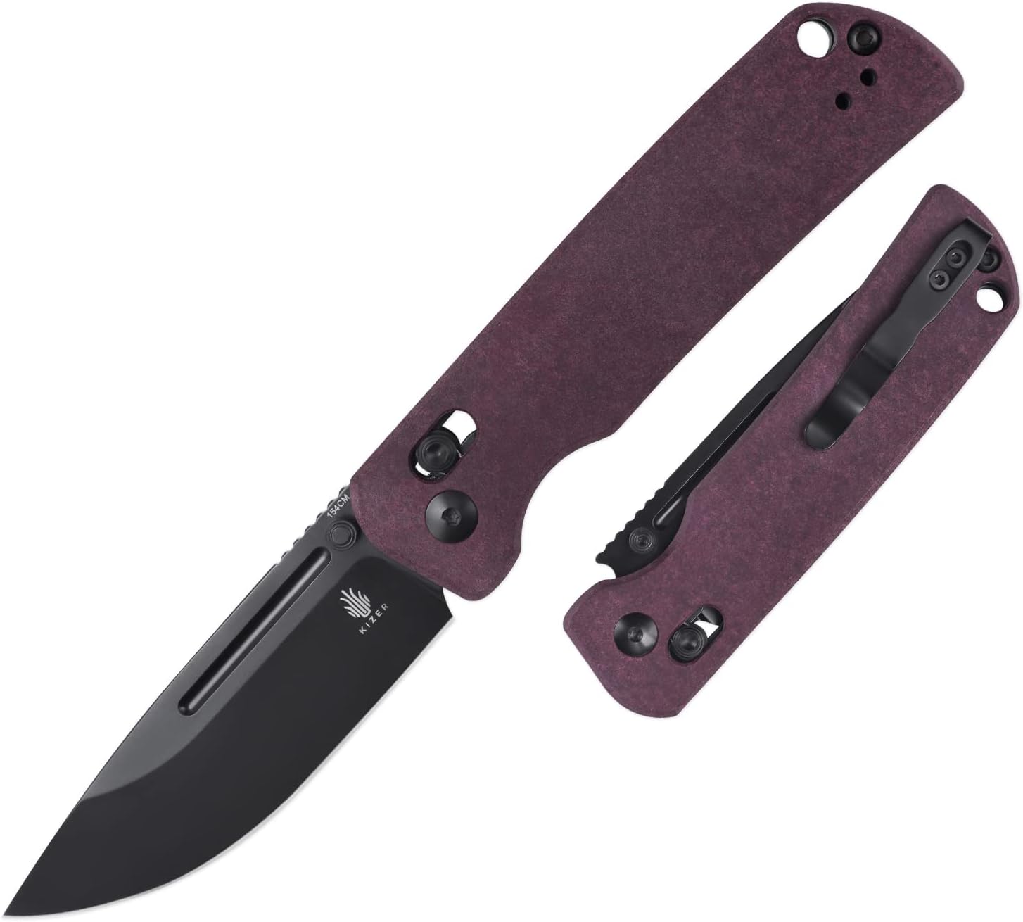 KIZER Escort 154cm Blade Redstone & Steel Liner 3.3"