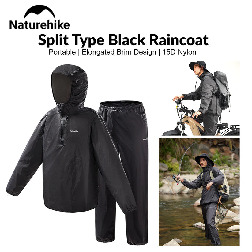 Naturehike Split Raincoat Black