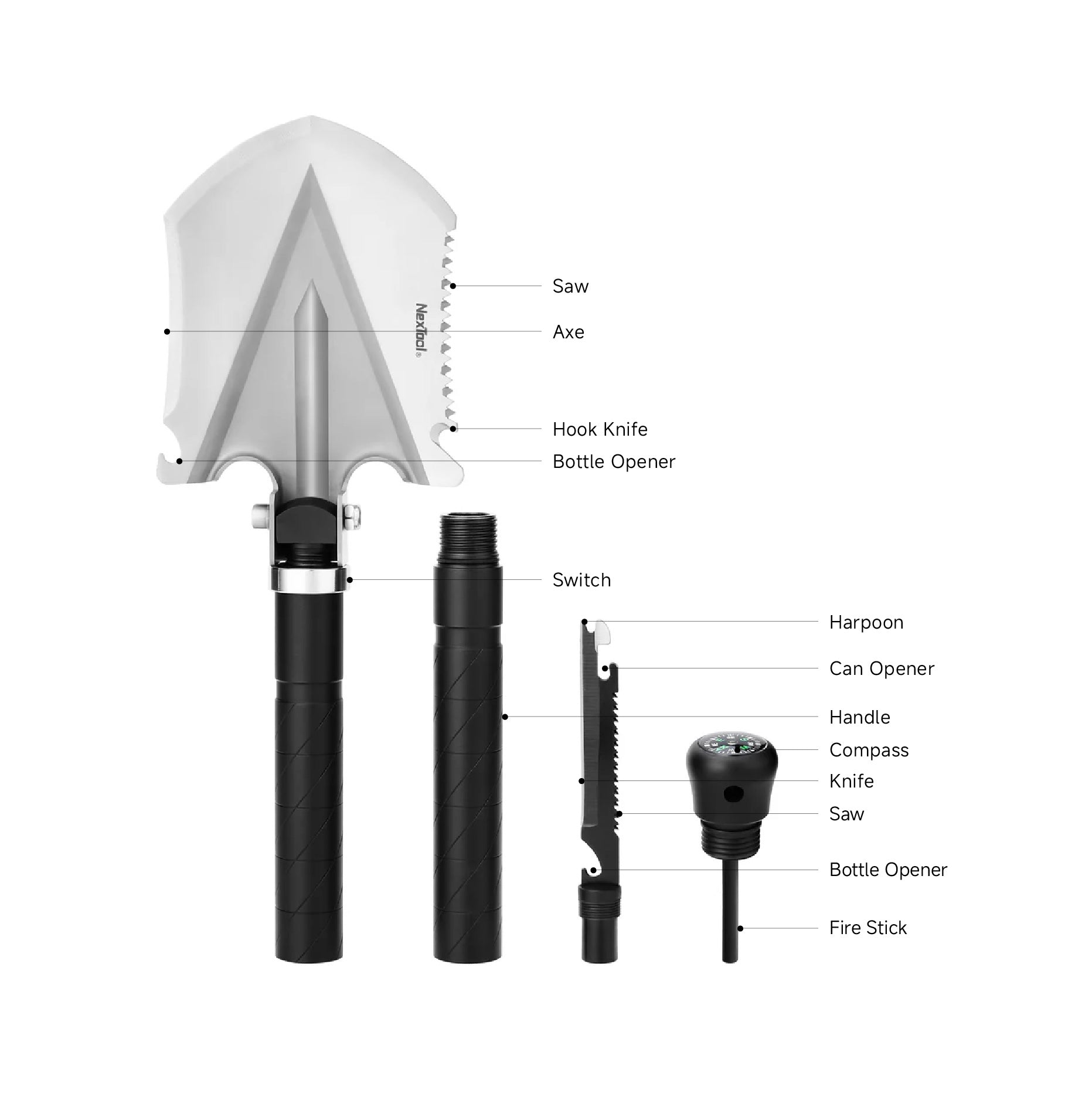 NexTool Multi-Functional Folding Shovel
