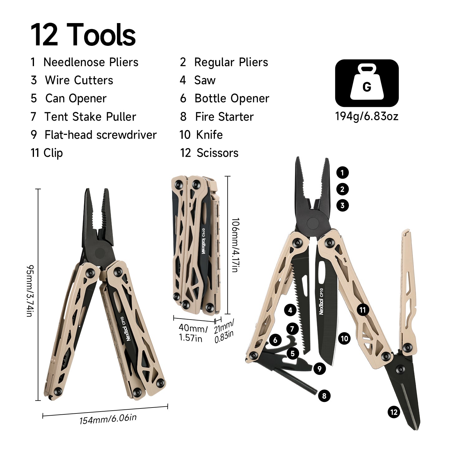 NexTool Camper Pliers CP10