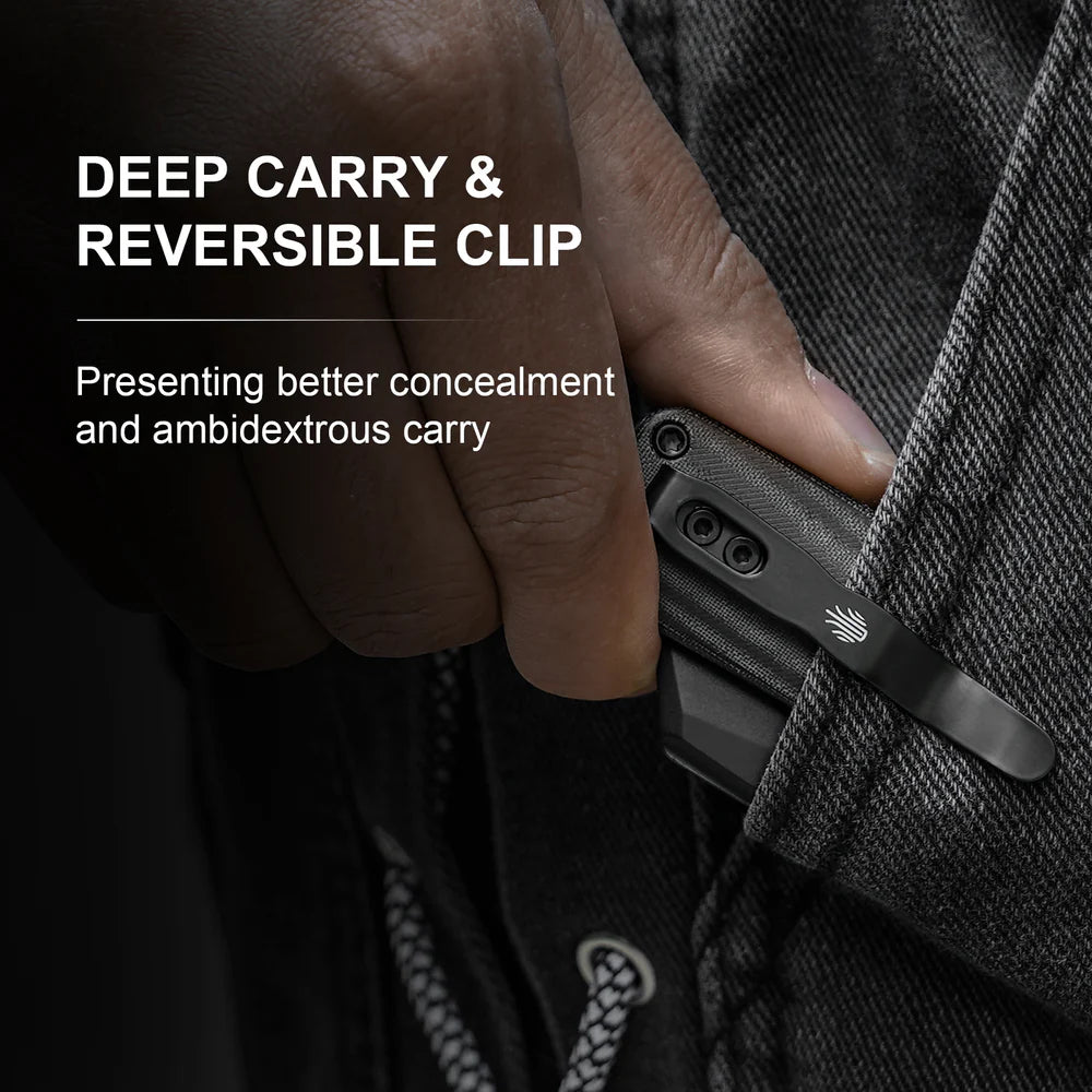 KIZER Madrac Nitro-V Blade Micarta BK Handle & Clutch Lock 3.1"