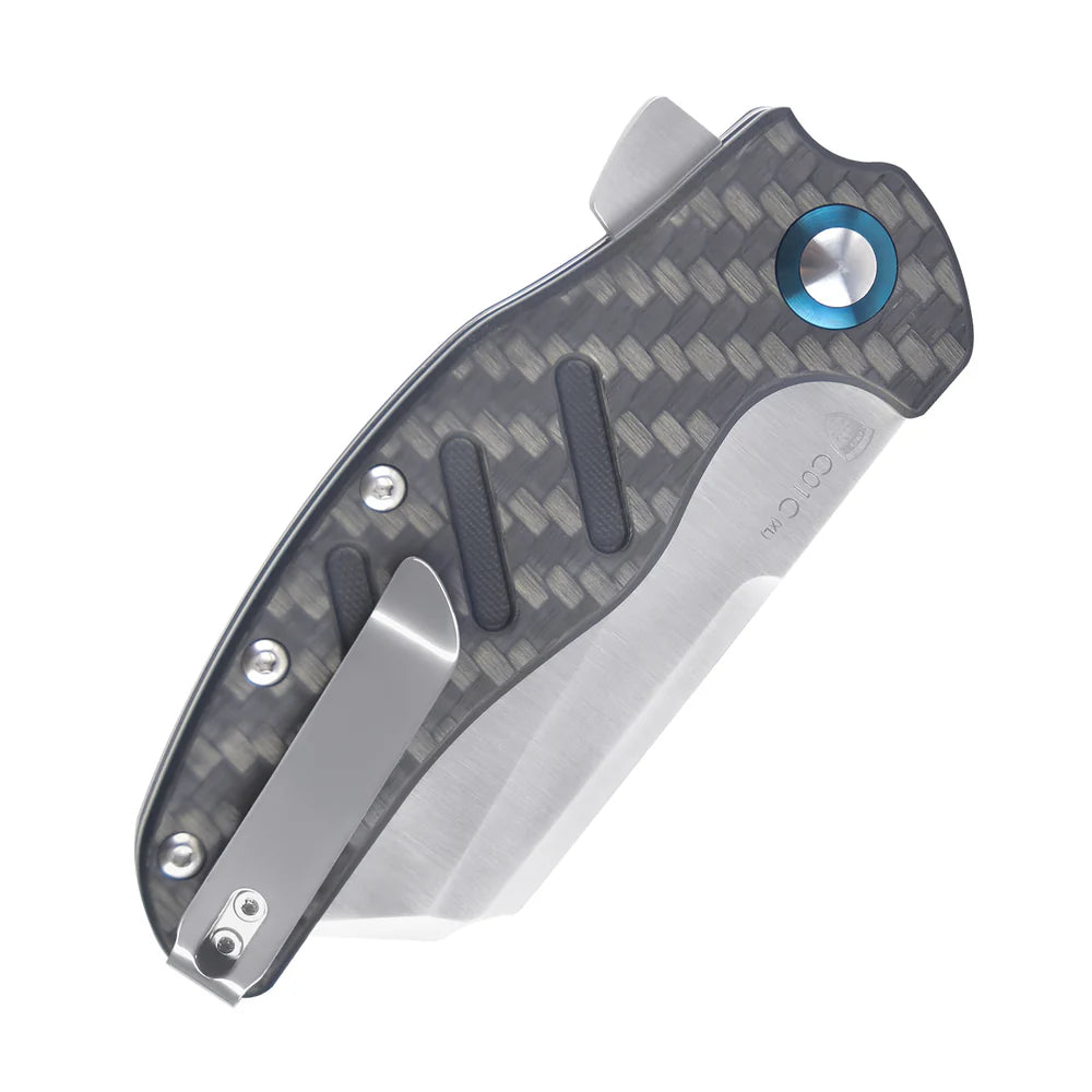 KIZER C01C 154CM Blade Twill Carbon Fiber & Steel Liner 3.95"