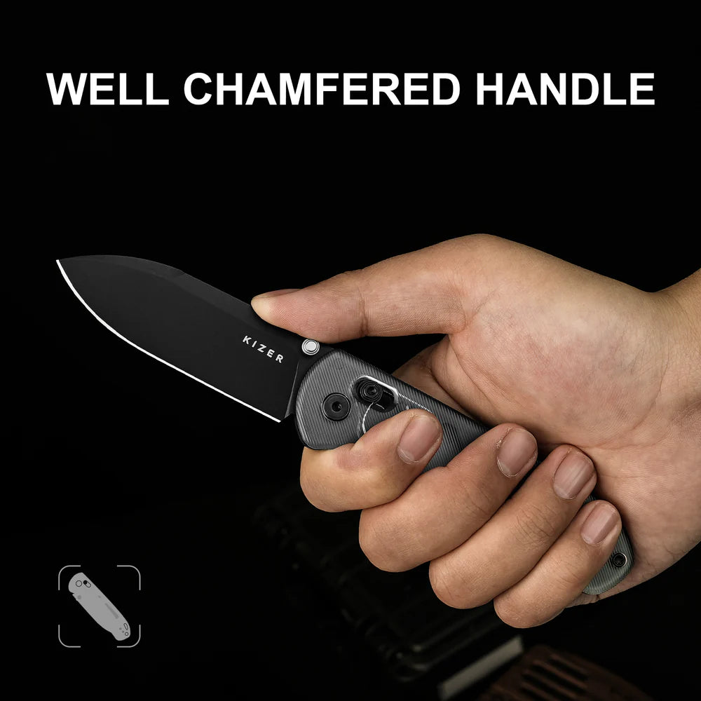 KIZER Drop Bear Nitro-V Blade Acrylic Handle Clutch Lock 2.97"