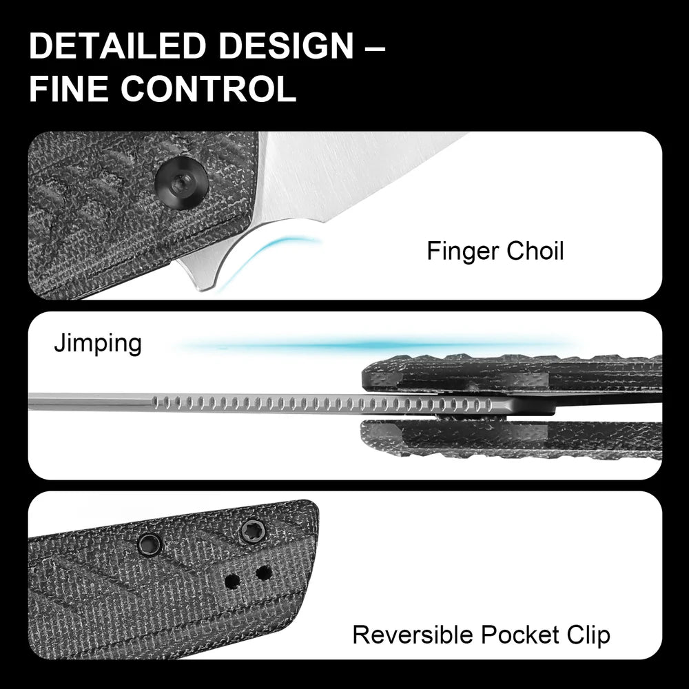 KIZER Skinner Nitro-V Blade Micarta Handle Liner Lock 3.32"