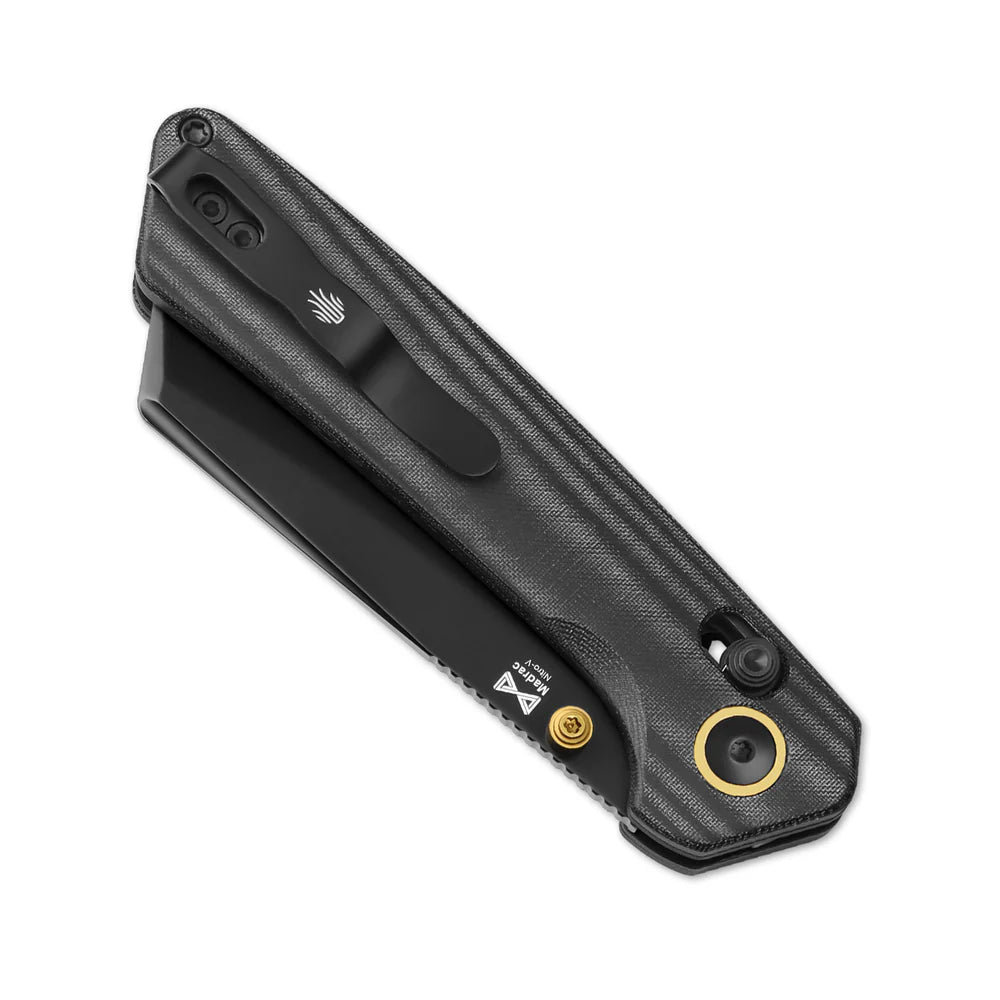 KIZER Madrac Nitro-V Blade Micarta BK Handle & Clutch Lock 3.1"