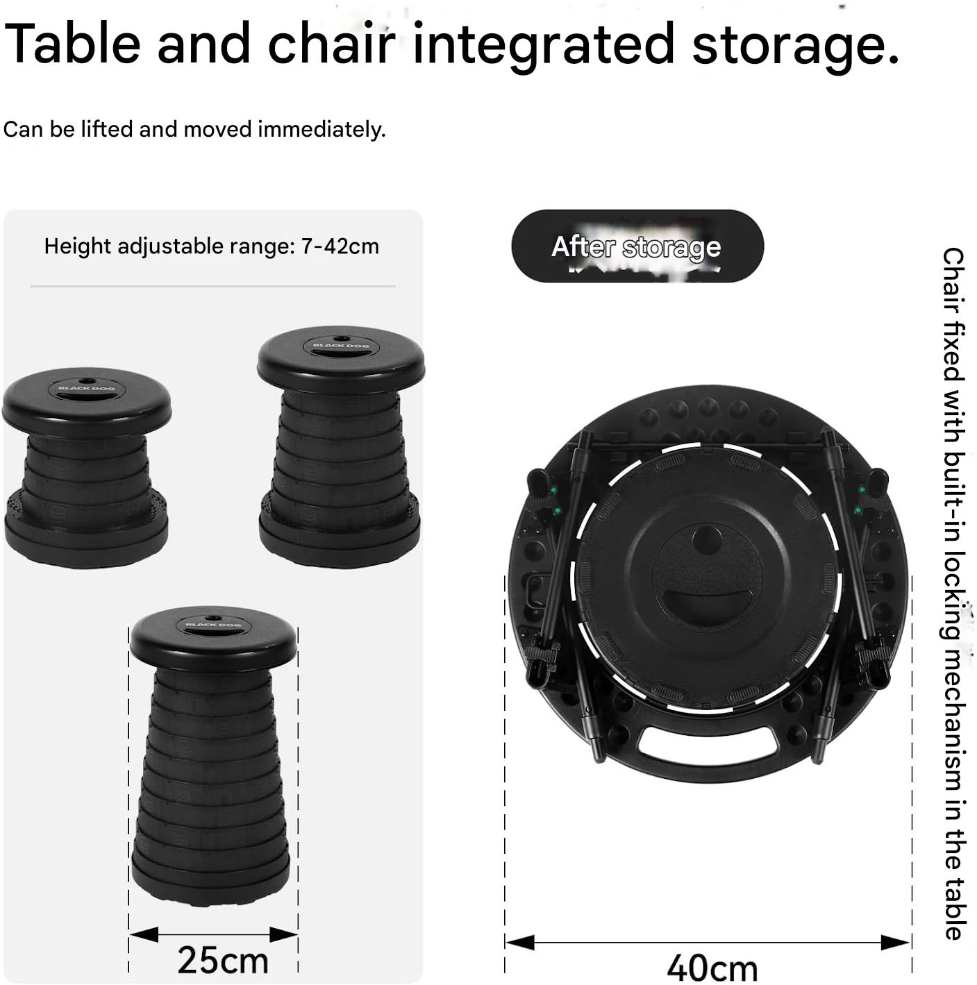 Blackdog Kai lun Camping Round Table and Stool Set