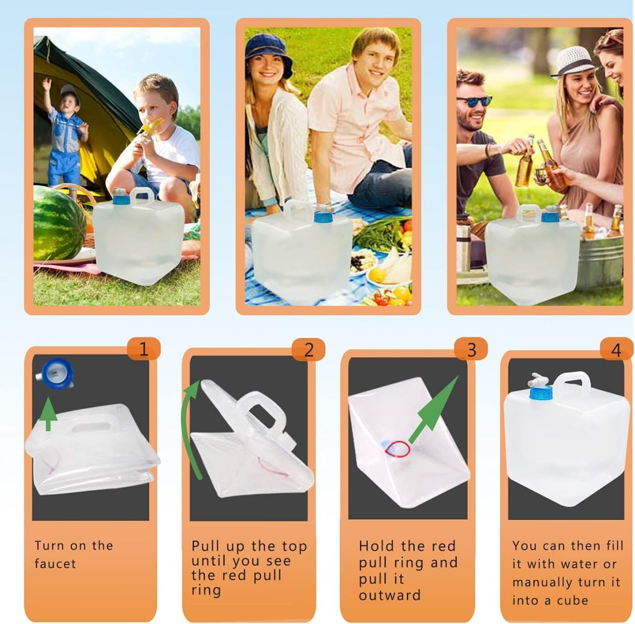 Ace Camp Collapsible Cube Water Container