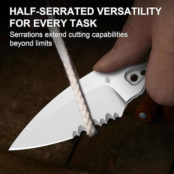 KIZER Defensor Silver Nitro-V Blade and Handle 2.56"