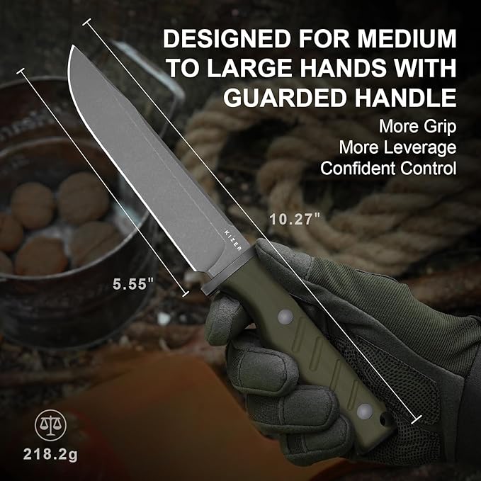 KIZER Camp180 AEB-L Blade G10 Handle 5.55"