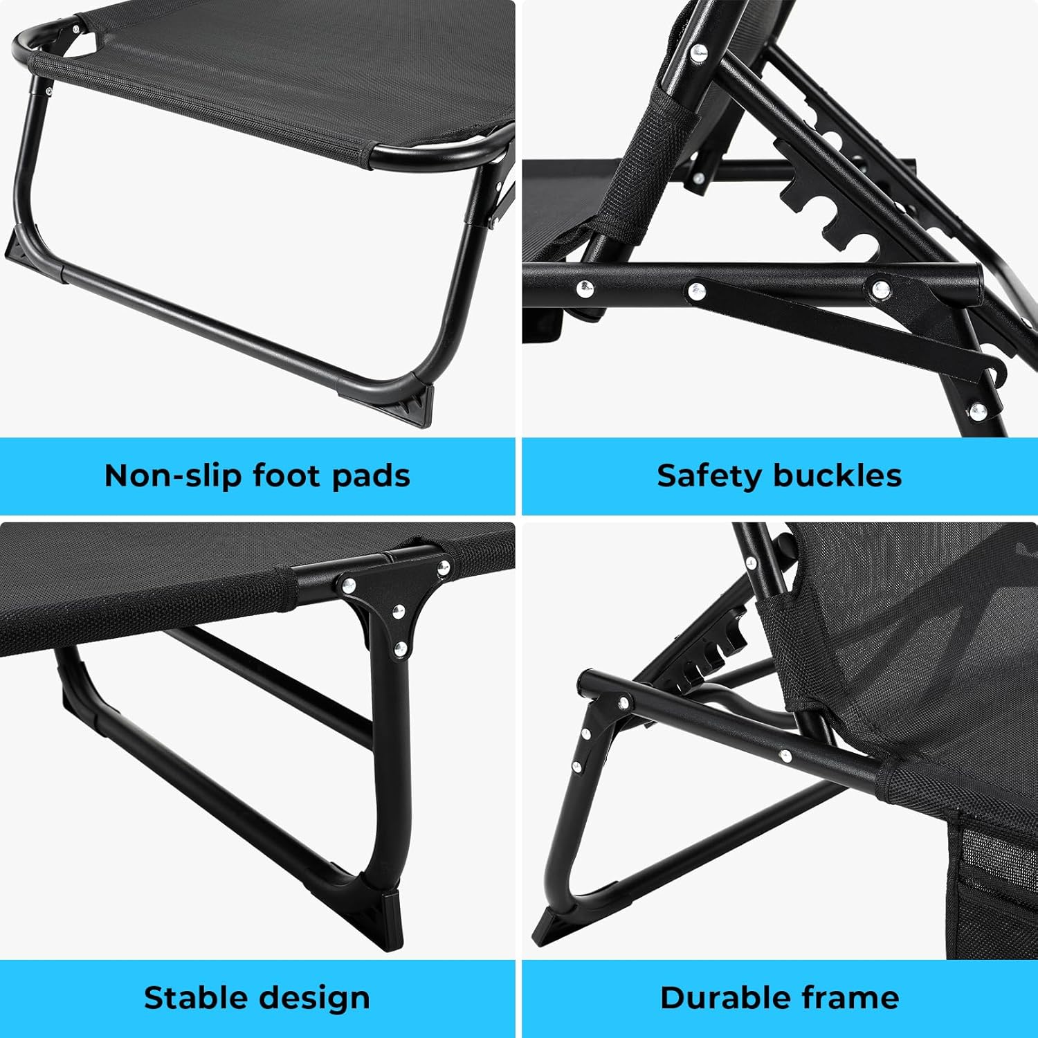 GL Extra Foldable Camping Bed Cot w/ Cushion