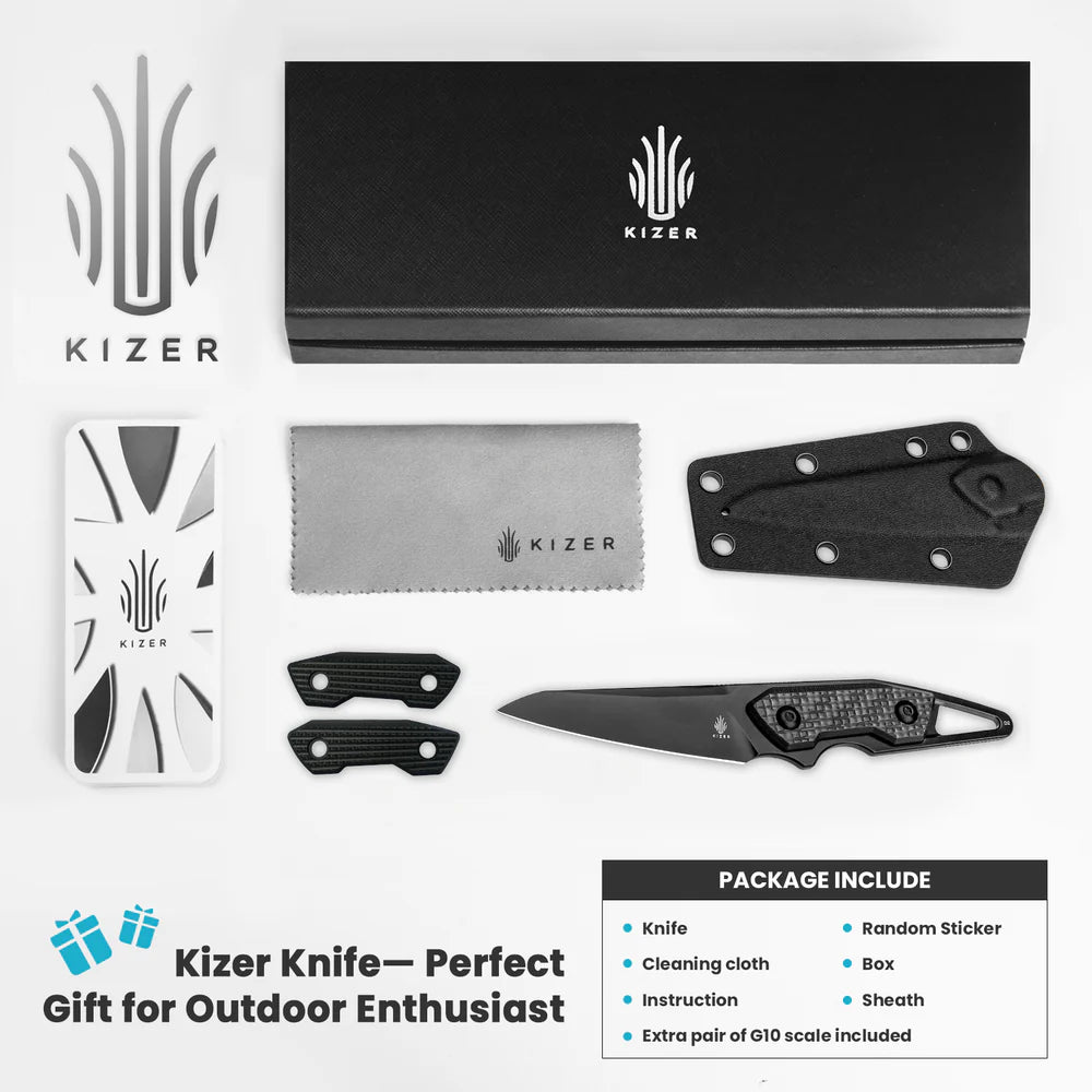 KIZER Groom D2 Blade Carbon Fiber Handle 6.76"