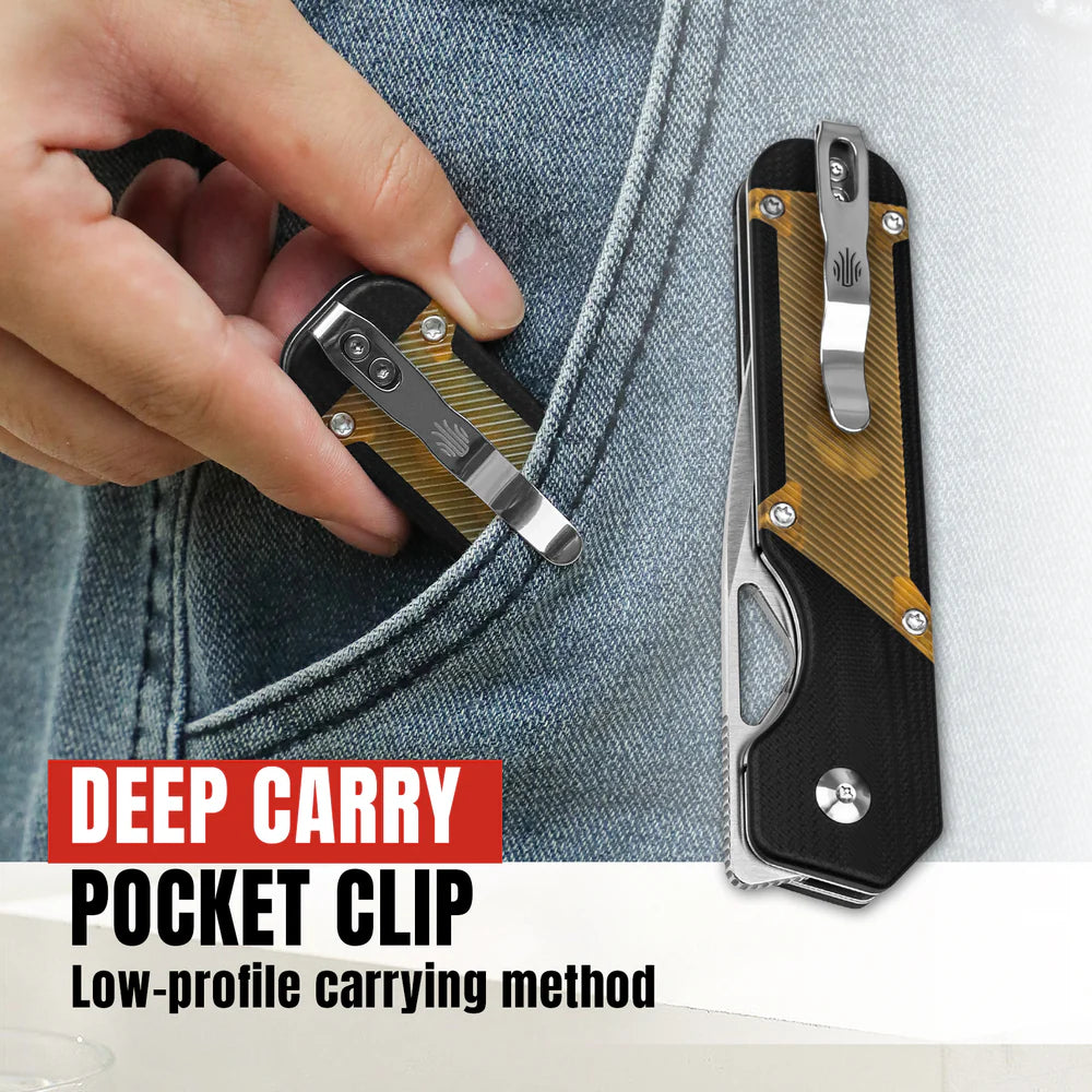 KIZER Militaw 154cm Blade Black G10 Pei/Steel Liner 3.36"