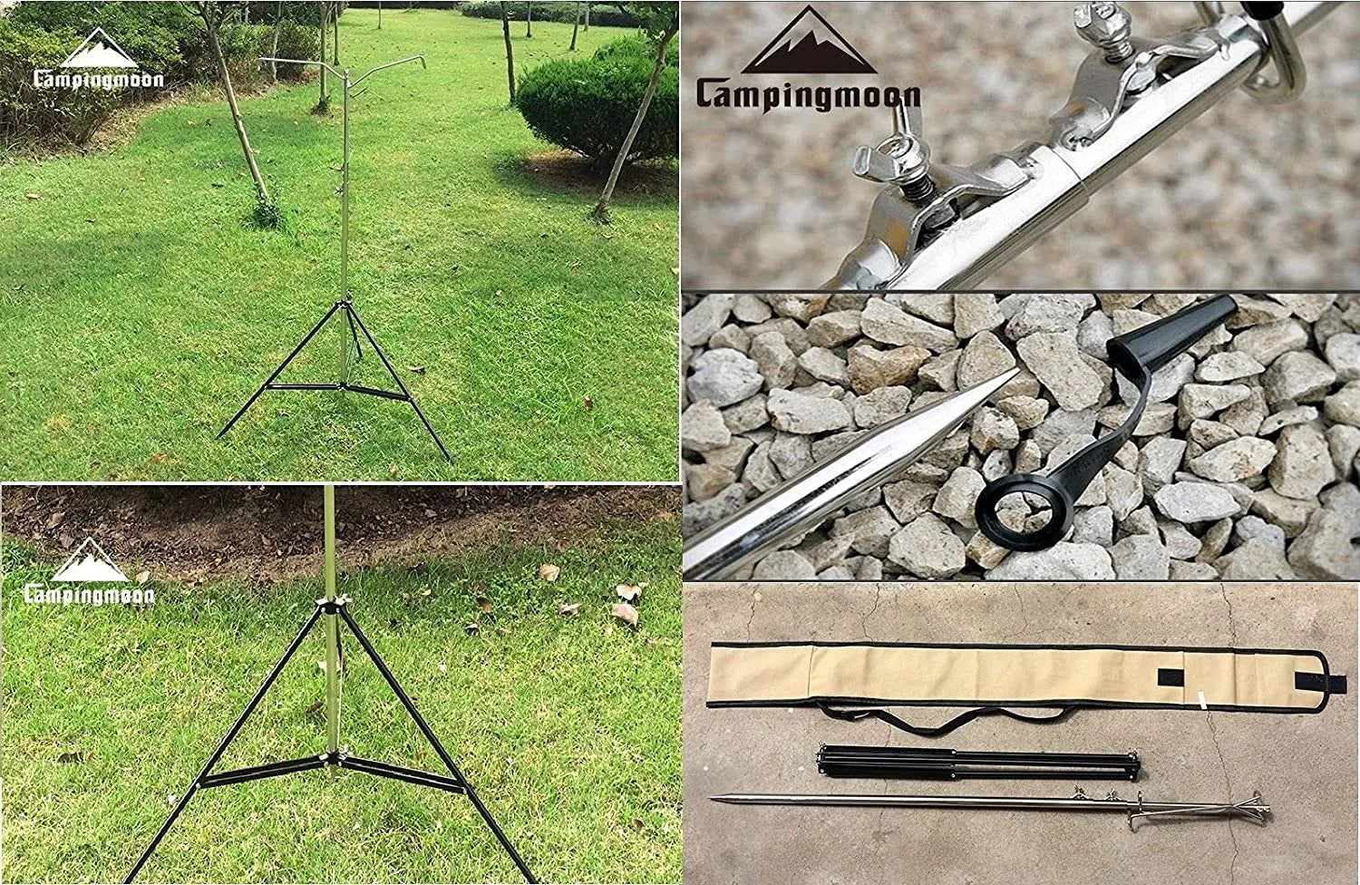 Campingmoon Steel Lantern Pile Driver with Tripod Stand