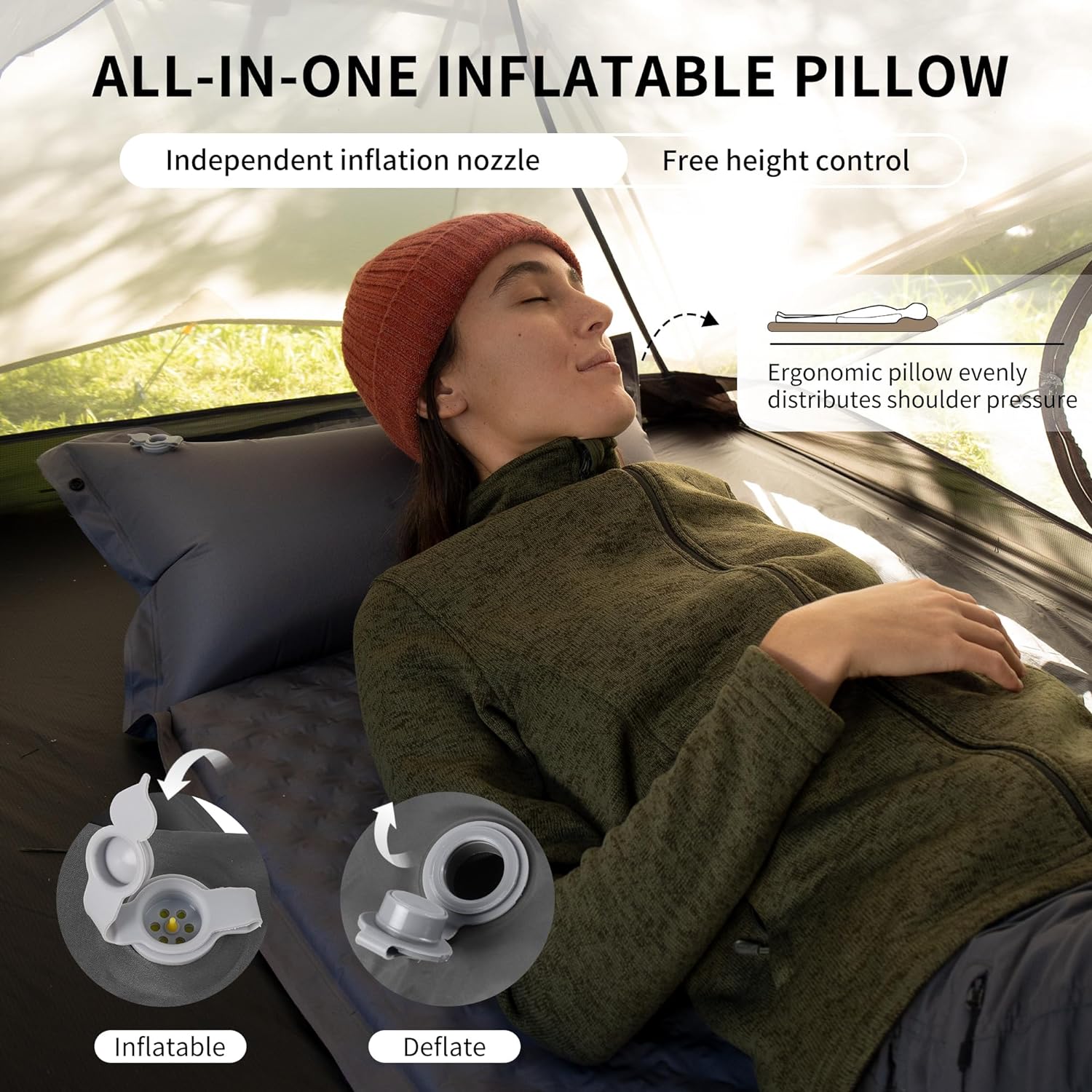 Naturehike D01 6cm Single Automatic Inflatable Cushion w/ Pillow