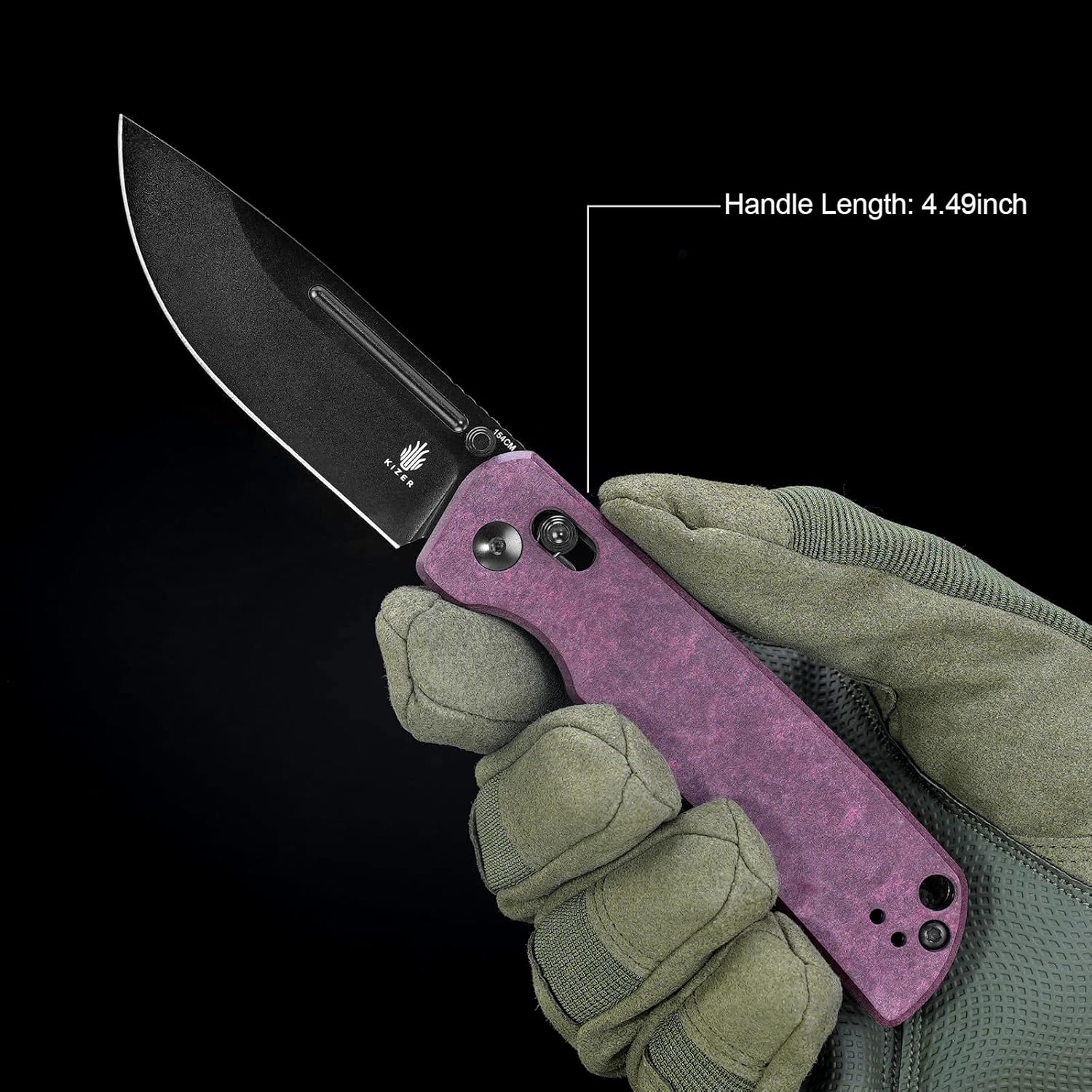 KIZER Escort 154cm Blade Redstone & Steel Liner 3.3"