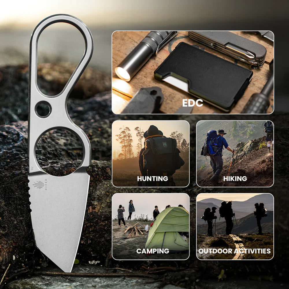 KIZER Bowtie D2 Blade Stonewashed 5.83"