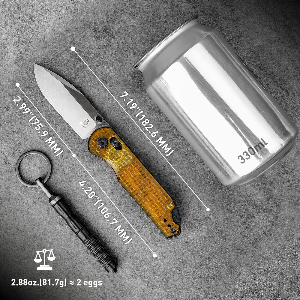 KIZER Assassin NItro-V Blade Satin Pei & Clutch Lock 2.99"