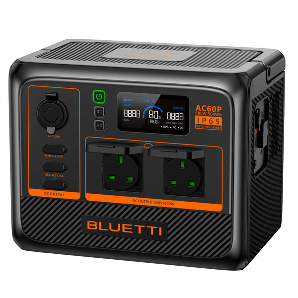 Bluetti AC60P Portable Power Station 600W/504Wh IP65 Water-resistant