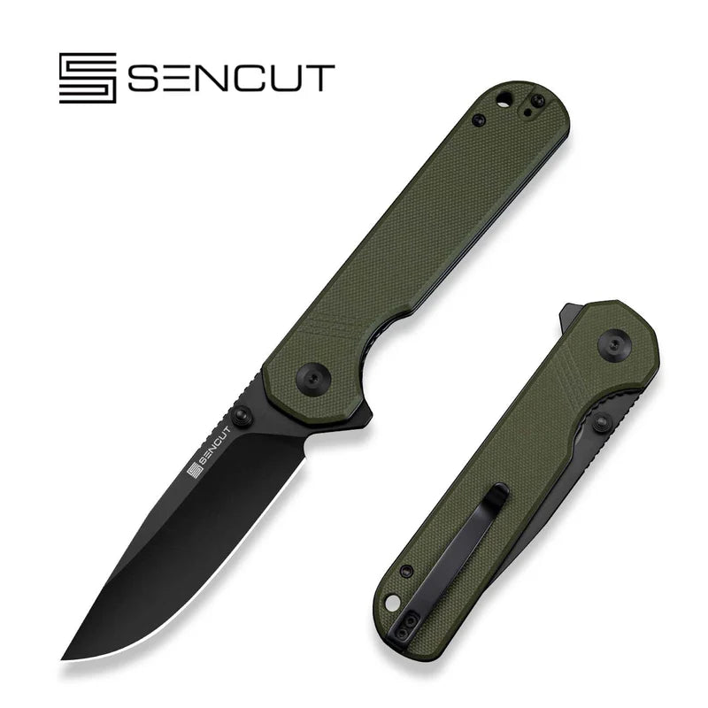 SENCUT Aetheris OD Green G10 Handle Black 9Cr18MoV Blade 3.68"