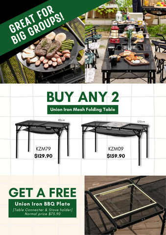 KZM Union Iron Mesh 2 Folding Table