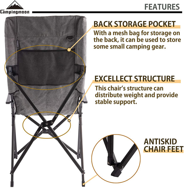 Campingmoon Foldable High Back Camping Chair