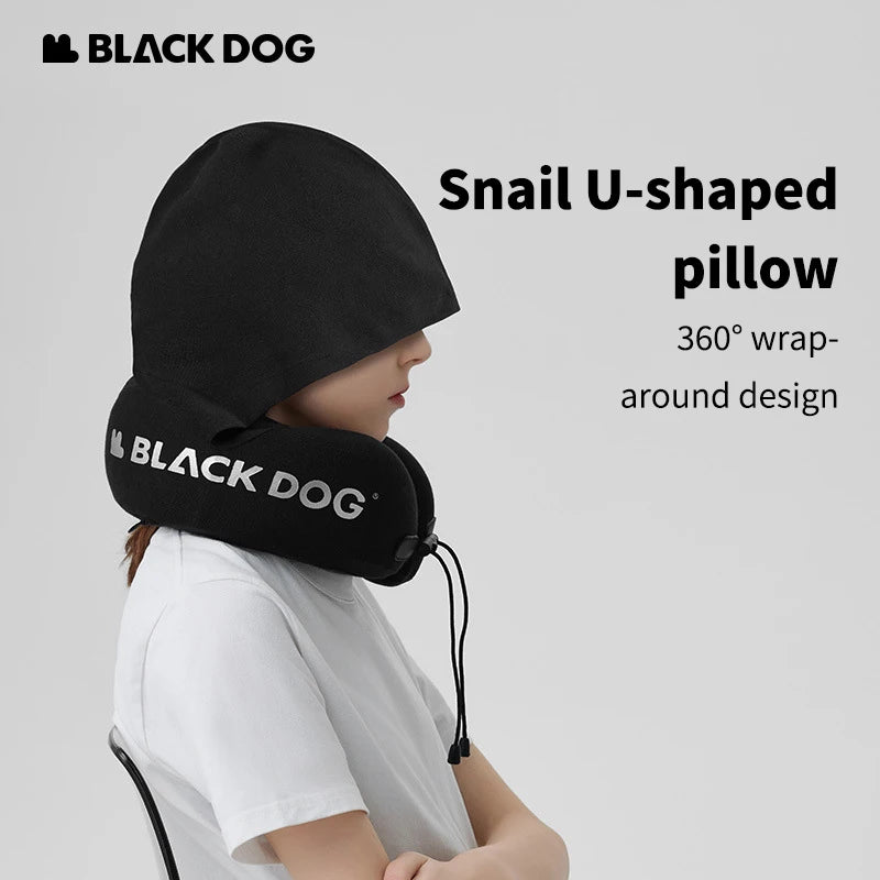 Blackdog Snail U-Shaped Neck Pillow w/ Hood