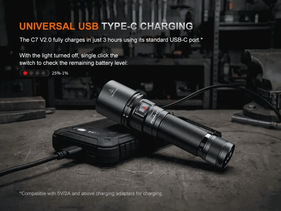 Fenix C7 V2.0 High Performance Rechargeable Flashlight 3300 Lumens