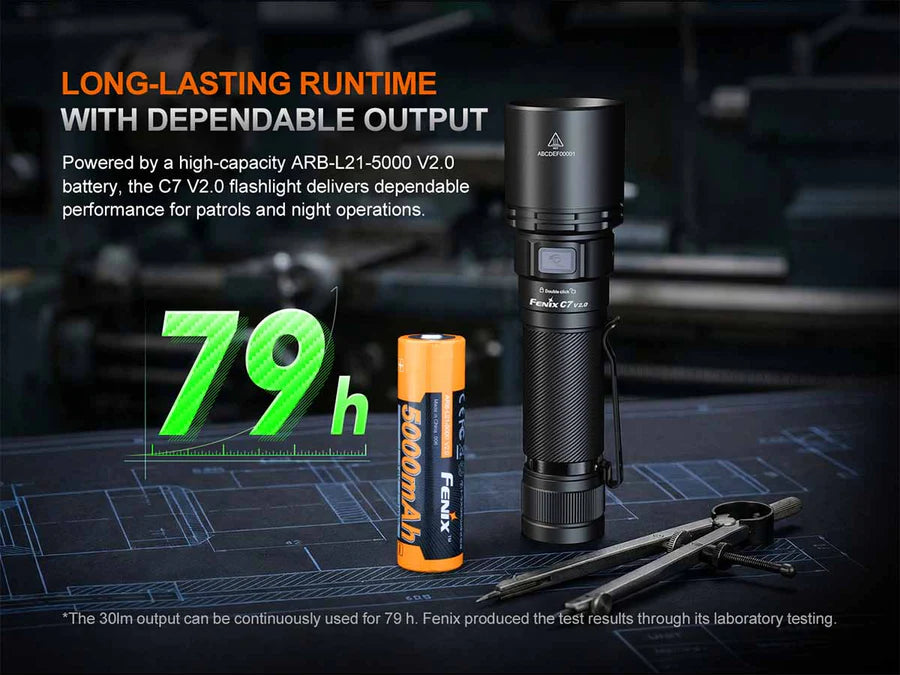 Fenix C7 V2.0 High Performance Rechargeable Flashlight 3300 Lumens