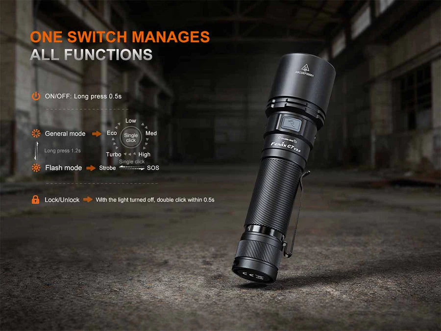 Fenix C7 V2.0 High Performance Rechargeable Flashlight 3300 Lumens