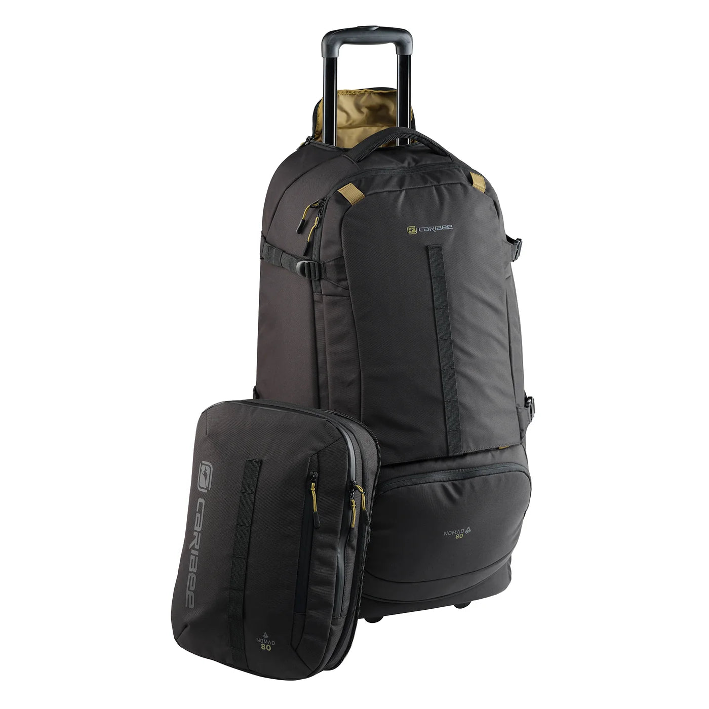 Caribee Nomad 80L RPET Hybrid Wheel Travel Backpack