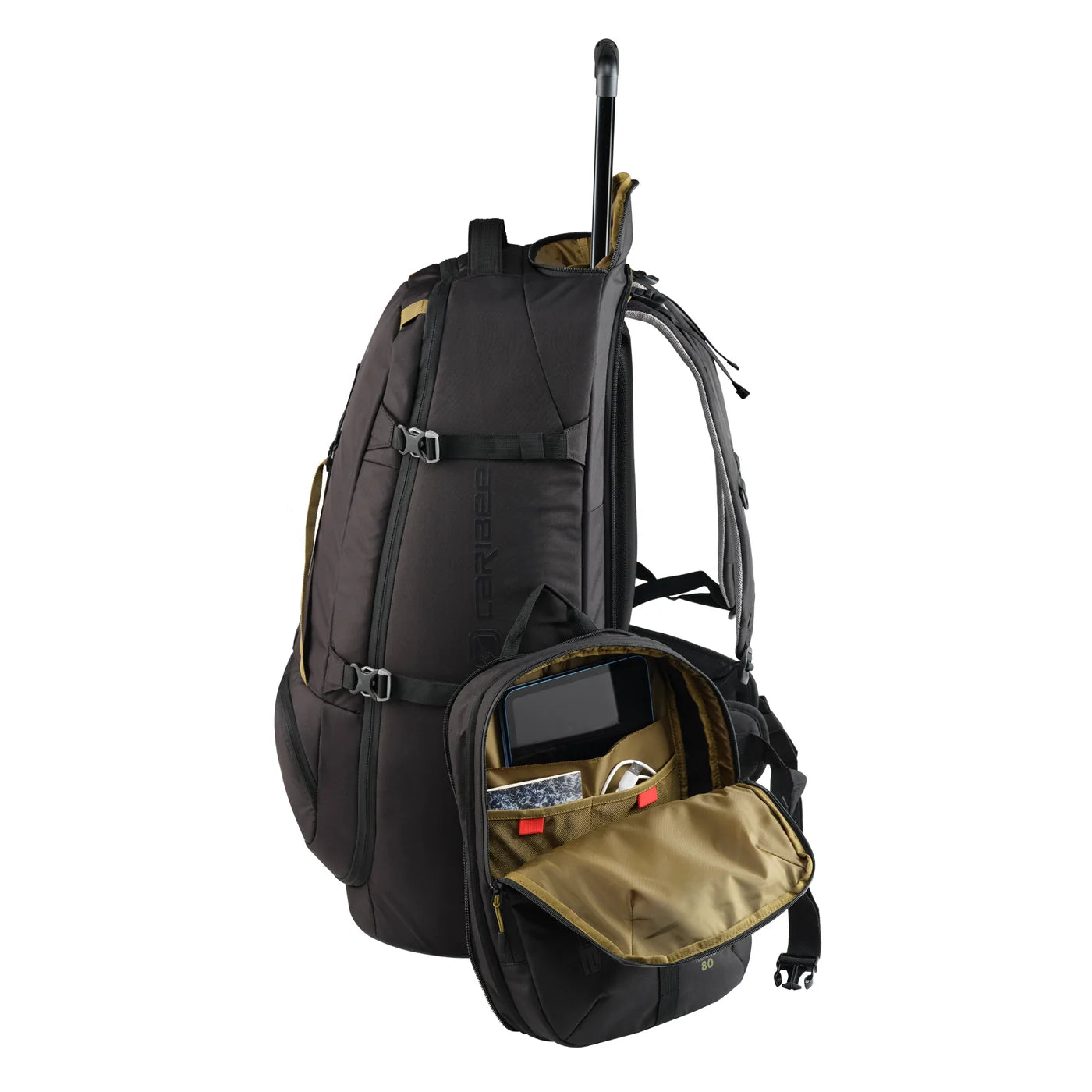 Caribee Nomad 80L RPET Hybrid Wheel Travel Backpack