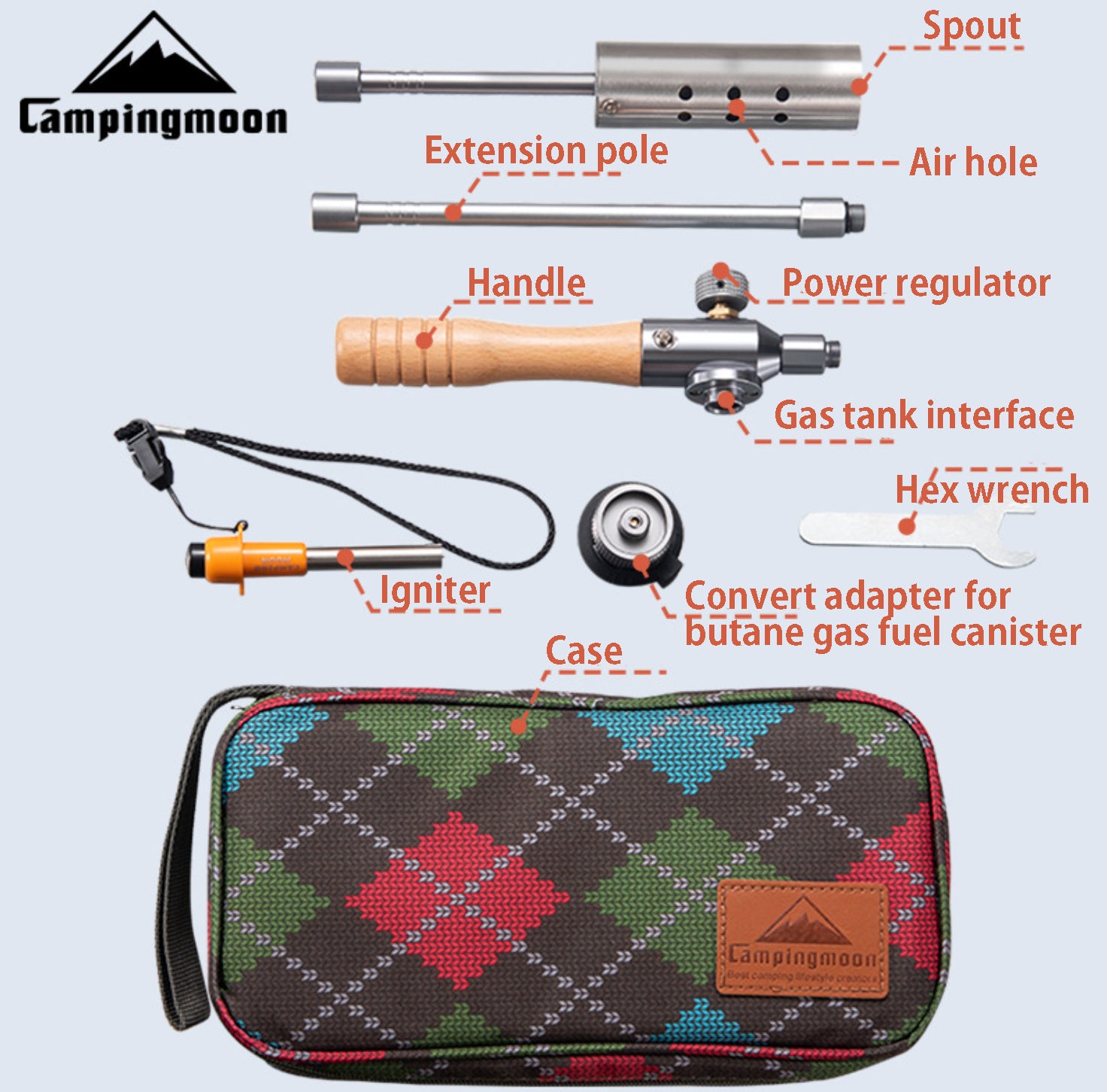 Campingmoon Adjustable Flame Torch