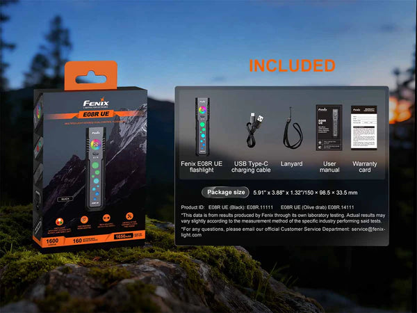 Fenix E08R UE Multi Led Dual Control Flashlight 1600 Lumens