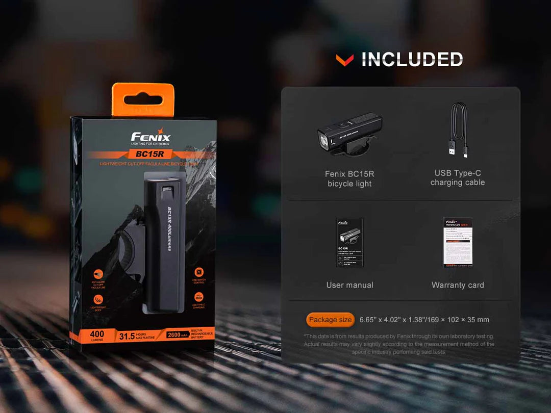 Fenix BC15R Rechargeable Bike Light 400 Lumens