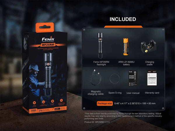 Fenix WF25RM Rechargeable Work Flashlight with Charging Dock 3000 Lumens