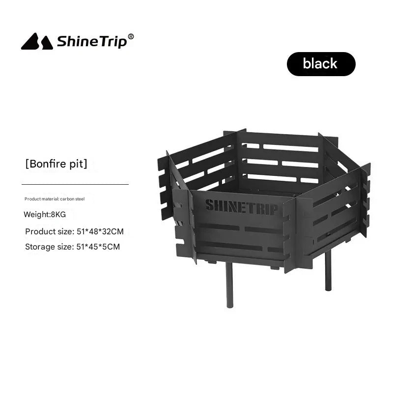 Shinetrip Brazier Firewood Steel Outdoor Rack BBQ Set w/ Grill